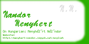 nandor menyhert business card